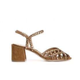 SANDALO GABBIA CON STRASS TRIANGOLO
