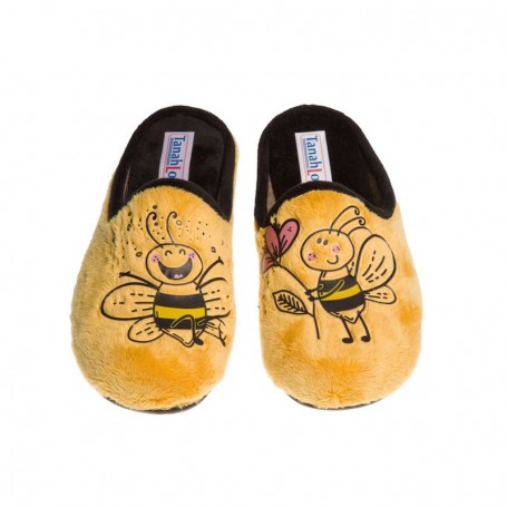 TanahLot pantofole ciabatte donna stampa api in peluche