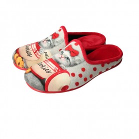 TanahLot pantofole ciabatte donna stampa gatto cookies in tessuto morbido