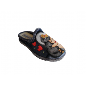 Tanahlot Ciabatta Ciniglia soletta estraibile Gatti Donna Grigio