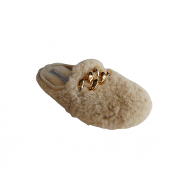 Tanahlot Pantofola donna ciniglia lunga tinta unita Beige